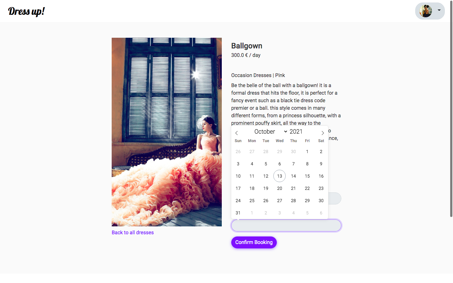 calendar-dress-booking